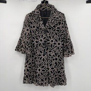 IC by Connie K Black Floral Lace Jacket – Women’s Size L ✨